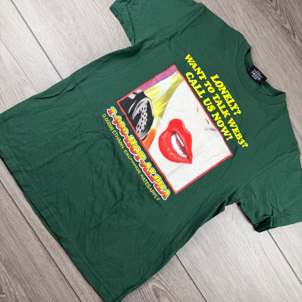 The Hundreds Mens T-Shirt Web3 Hot Alpha Graphic Green Medium